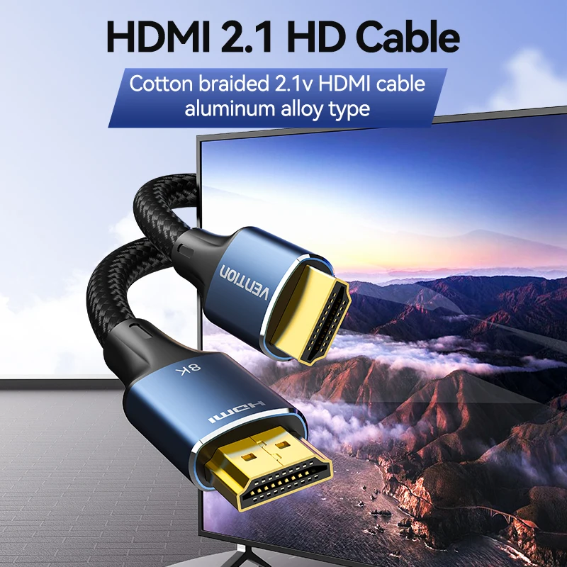 HDMI cable Vention 8K@60Hz HDMI 2.1 Cable 3D Video High Speed Certified 48Gbps HD Digital HDMI Cable for Samsung Sony Xiaomi TV Swictch