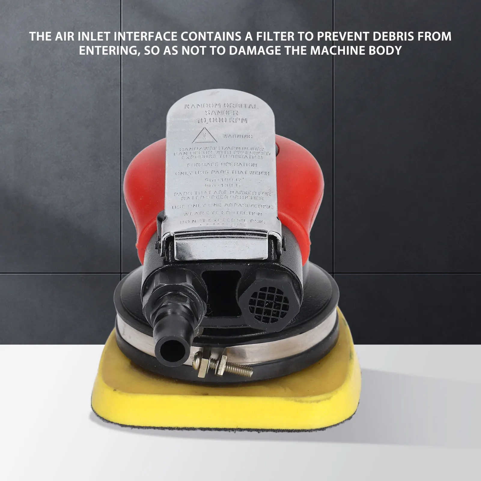 Air Powered Polisher Machine 1/4in Air Powered Sander Polisher 90PSI Triangle Long Vibration Pneumatic Sanding Machine 10000RPM 4