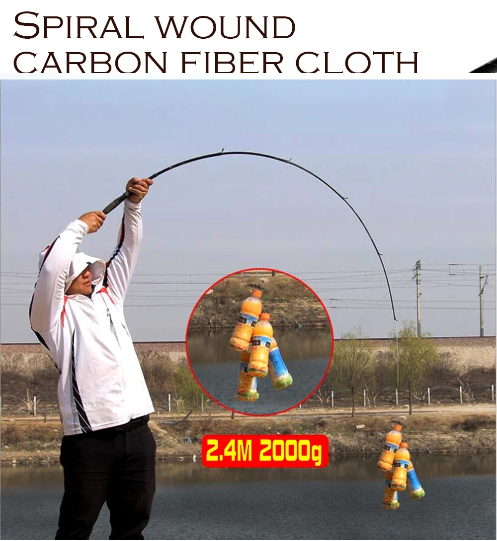 1.6M-2.4M Telescopic Fishing Rods Spinning Baitcasting Carbon Pole Ultralight Weight Fishing Accessories Lure Weight 10-30g 3