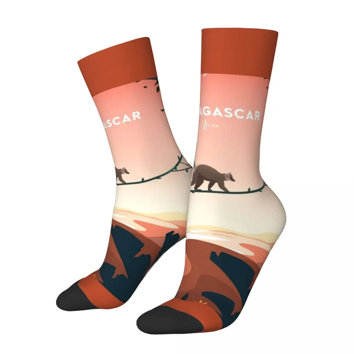 

Короткие носки с мадагаскарским пейзажем, товары для женщин, удобные носки с принтом, всесезонный подарок на день рождения
