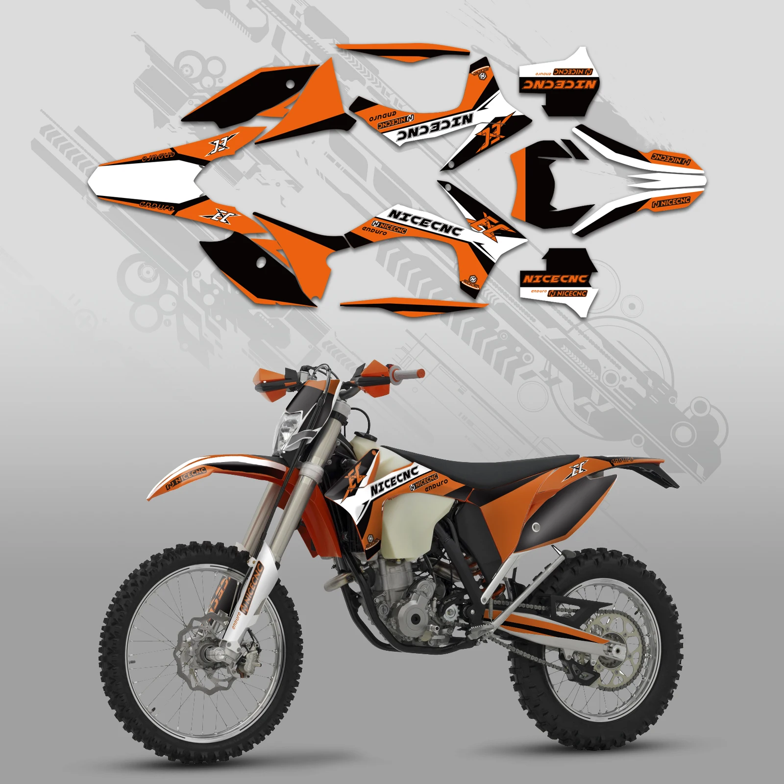 Für KTM EXC 300 EXC 250 EXC 150 EXCF 350 EXC 450 2012-2013 XC 250 300 2011 Motocross Grafik Hintergrund Aufkleber Aufkleber Anpassen – Detail 8