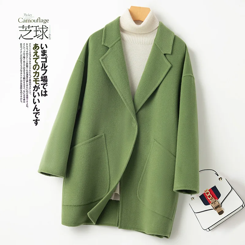 معطف شتوي جديد للخريف من الصوف على الوجهين من الصو...