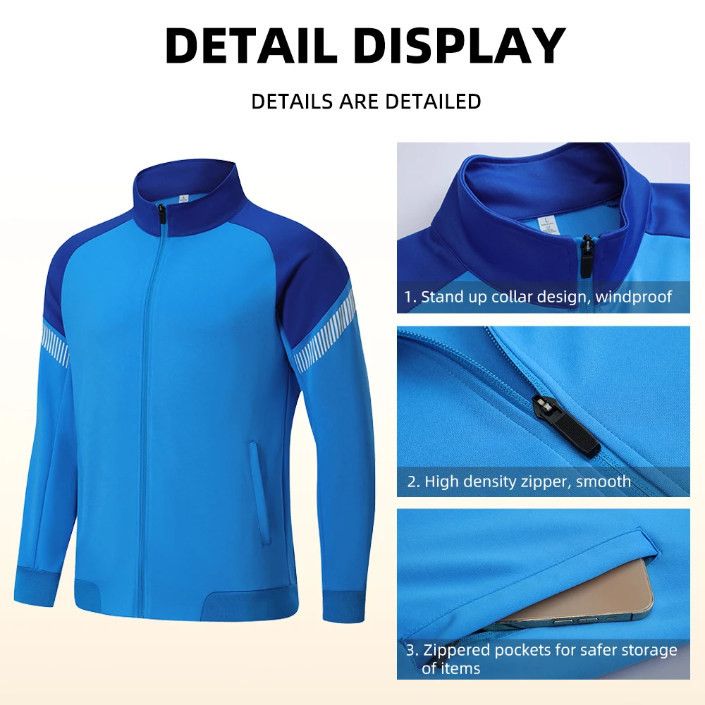 Adult Kid Soccer Jersey Uniform Customize Sports Clothes Long Sleeved Football Shirts Men Futsal Sportswear Training Tracksuit