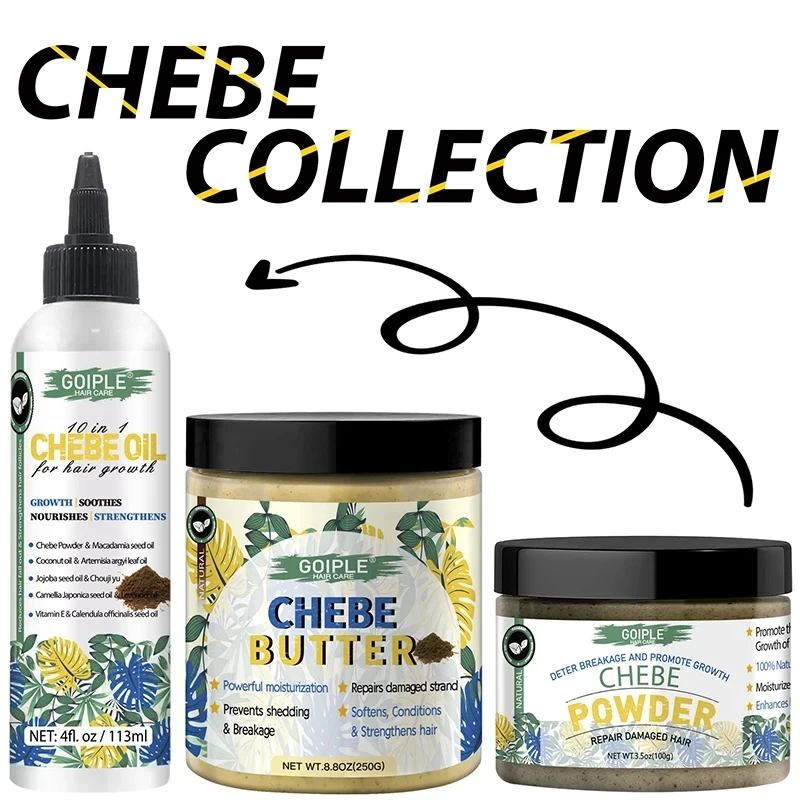 GOIPLE Chebe Powder Anti Loss Hair Care Repair Damaged Butter Scalp Treatment Moisturizing Serum Oil for Growth Conditioner