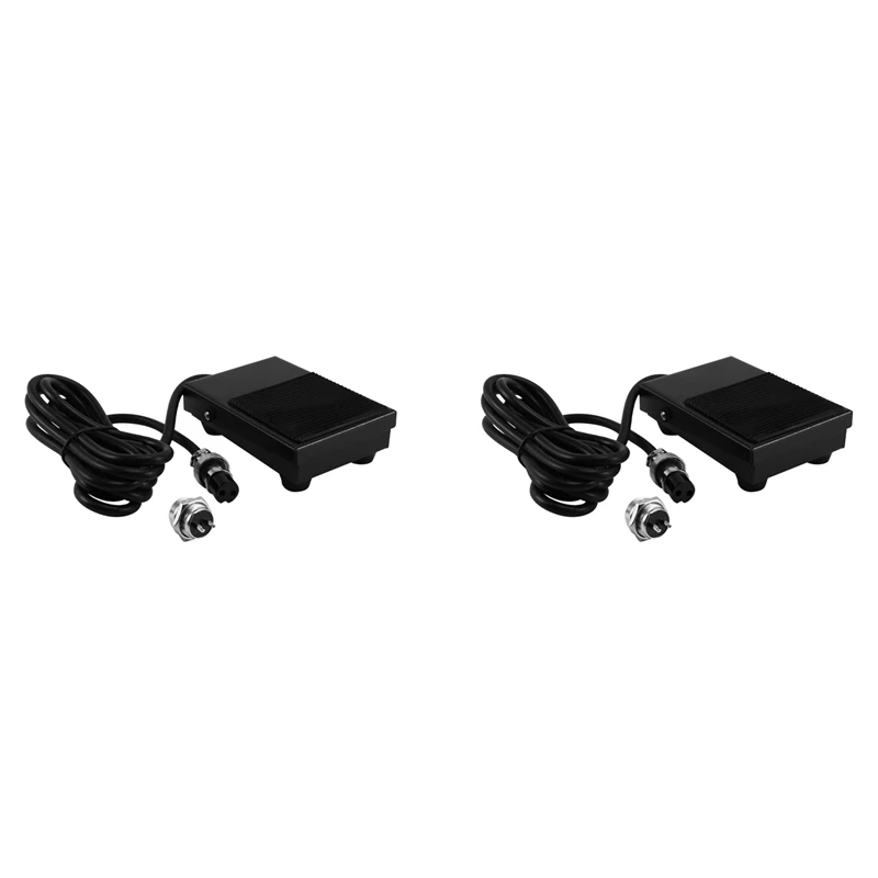 

2X Hand Metal Foot Pedal Switch 1.8 Meters Cable 2 Pins Connector Spot Welding Tig Torch