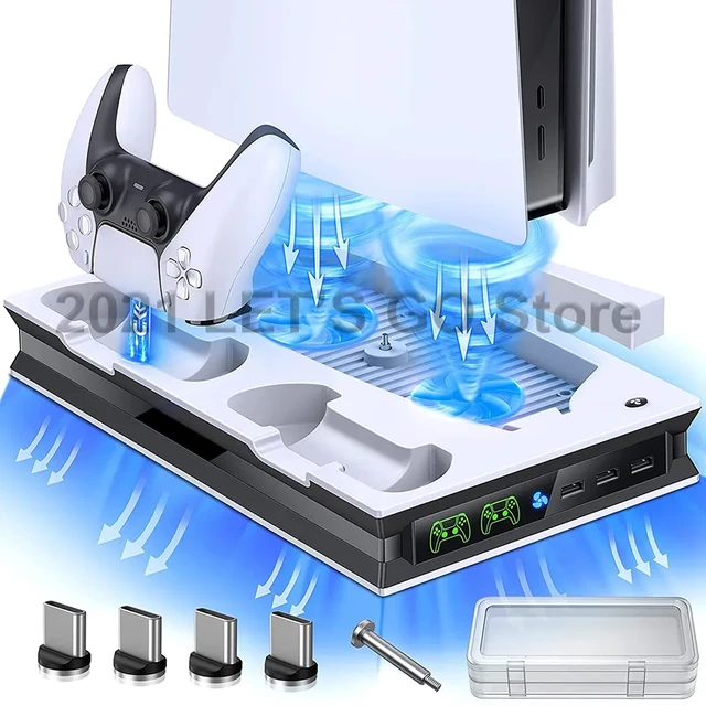 Estación de carga para SONY Playstation 5, accesorios digitales,  controlador Dual, soporte Vertical de refrigeración con ventilador de  refrigeración - AliExpress