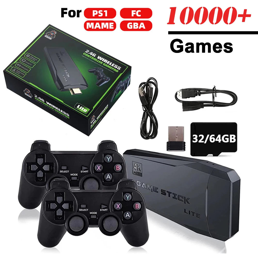 4k Video Game Console Wireless Controller Gamepad Builtin 10000 Games