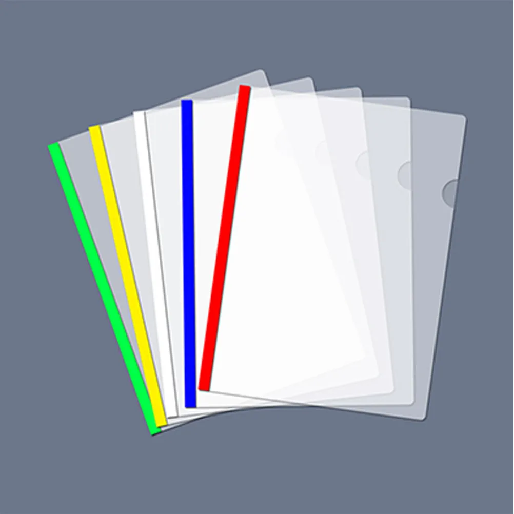 10Pcs 투명 플라스틱 보고서 폴더 슬라이딩 바 홀더 A4 파일 주최자 디스플레이 커버 바인더 용지 문서 테스트