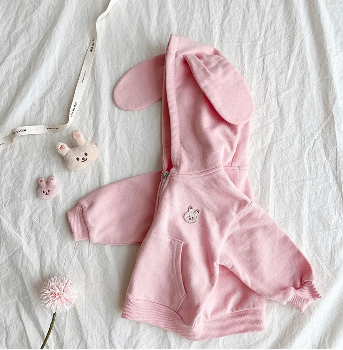 Autumn New Baby Cute Bear Ear Hooded Coat Infant Long Sleeve Casual Coat Children Cotton Jacket For Boys Girls Zipper Tops
