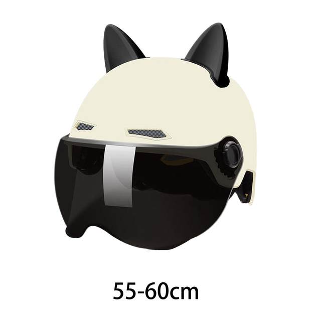 Motorcycle Helmet with Visor for Men Women Cute Ear Design Motorbike Helmet
