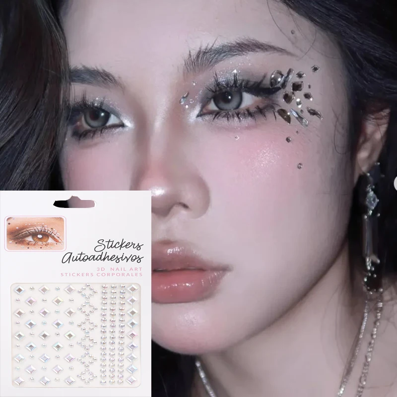 

Festival Makeup Moon Start Diamond Sticker DIY Eyes Face Crystal Gems Tattoo Adhesive Rhinestone Nail Art Decoration Stickers