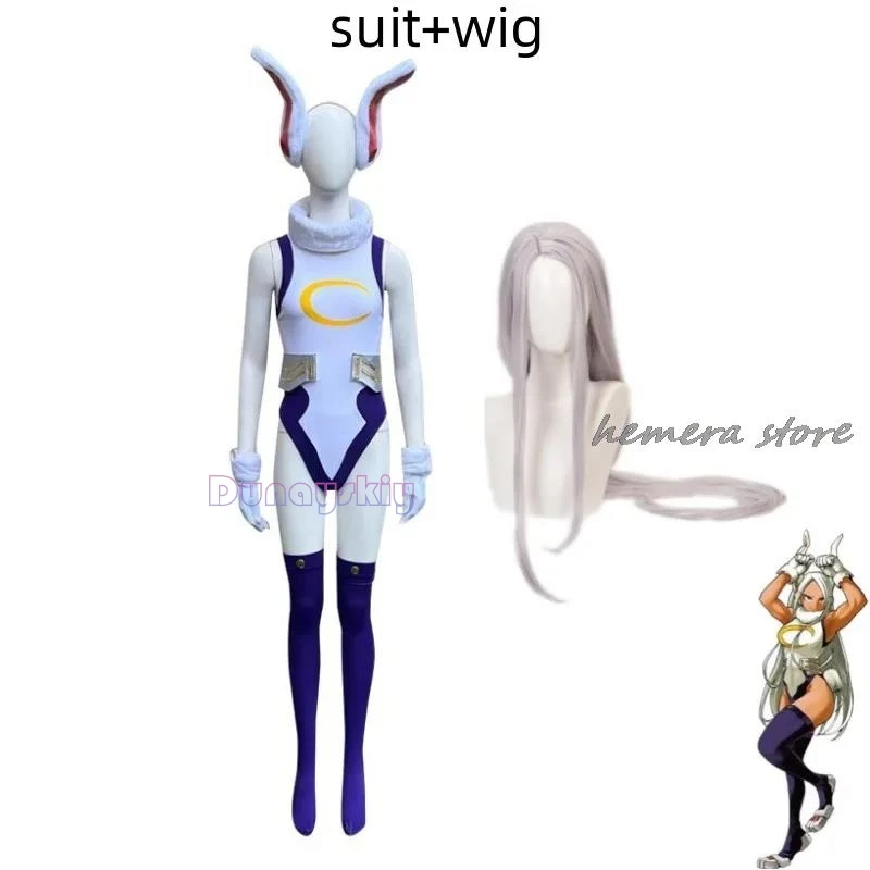 thumbnail image 1 of Disfraz sexy de Mha Rabbit Hero Mirko para mujer, disfraz de Anime BNHA Rumi Usagiyama Miruko, juego de rol para fiesta, Cosplay para mujer, 1 of 4