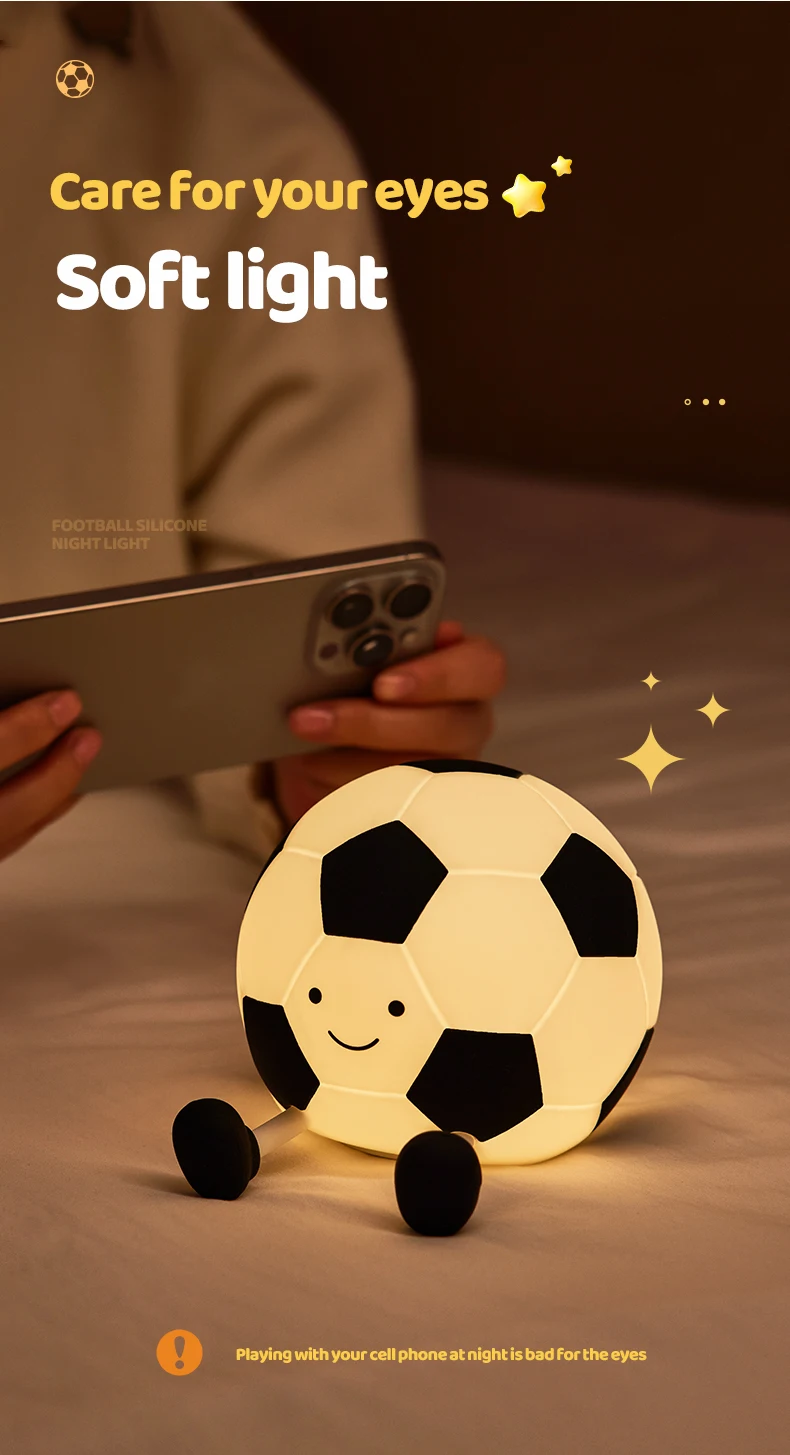 Night Light Cute Animal Silicone Lamp USB Rechargeable Soft Warm Light Room Bedside Decoration