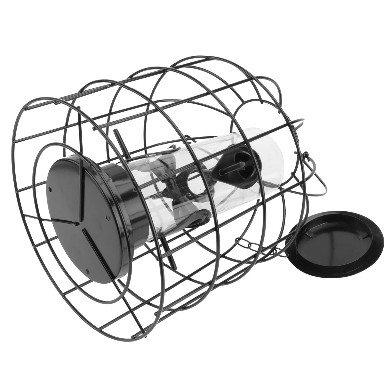 

Household Bird Feeder Large Iron Cage Bird Feeding Tool Iron PC Material for Outdoor (Black)