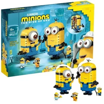 MINISO Minions Laboratory 876pcs Building Block Model Kit Children's Educational Puzzle Toy Desktop Decoration Collectible Gift