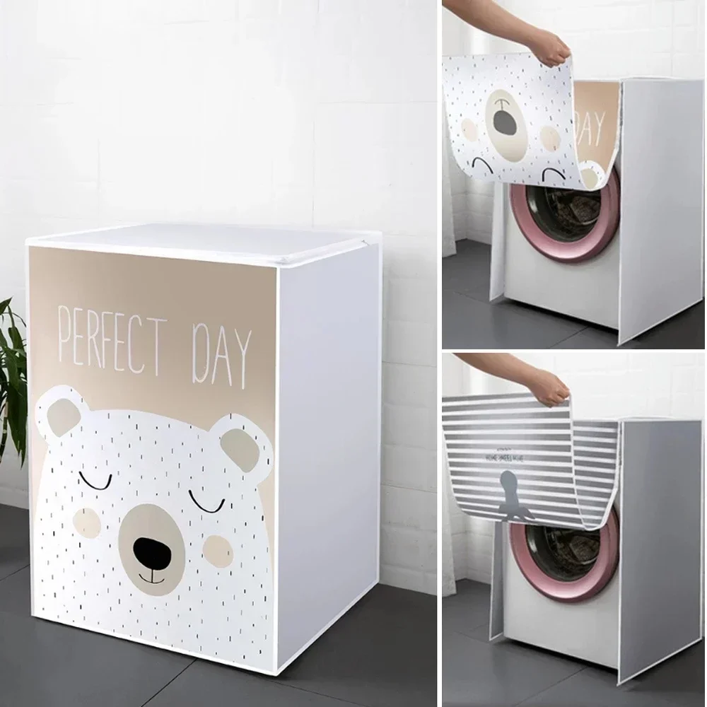 Washing Machine Cover Front Loading for Drum PEVA Sunscreen Dust Proof