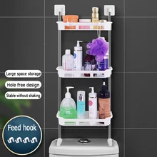  Toilet Rack Toilet Upper Storage Rack Non Perforated Multifunctional Bathroom Kitchen Storage Rack With Supporting Foot Tools 