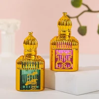 Essential Oil Roller Bottle 10ml Mini Gold Crown Shape Perfume Bottling Portable Travel Electroplated Carve Glass Empty Bottle 1