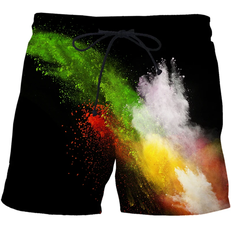 2022 Mens 3D printed beach shorts Speckled tie dye pattern loose shorts pants off white sports shorts high waist casual Swimsuit casual shorts