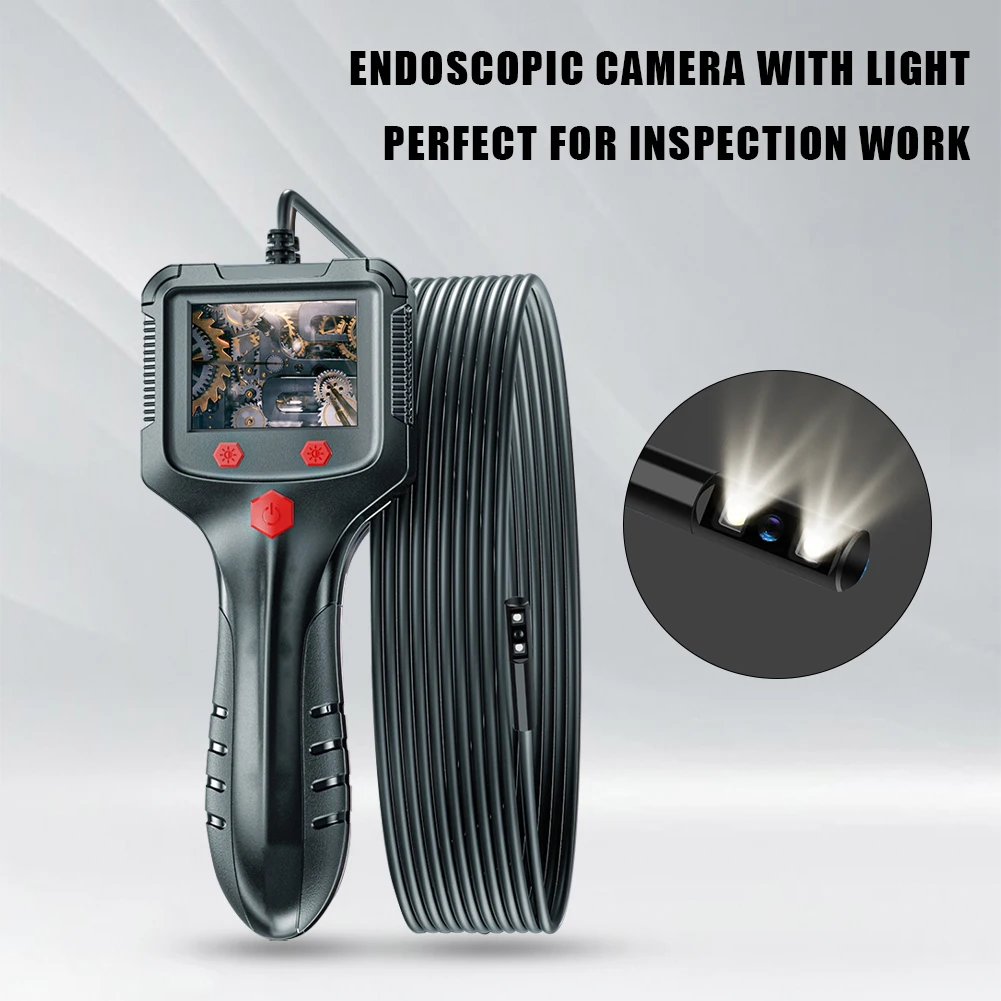 

8mm Industrial Endoscope Camera 2.4 In IPS Screen 1080P HD Borescope Inspection Camera IP67 Waterproof 6 Adjustable LED for Car
