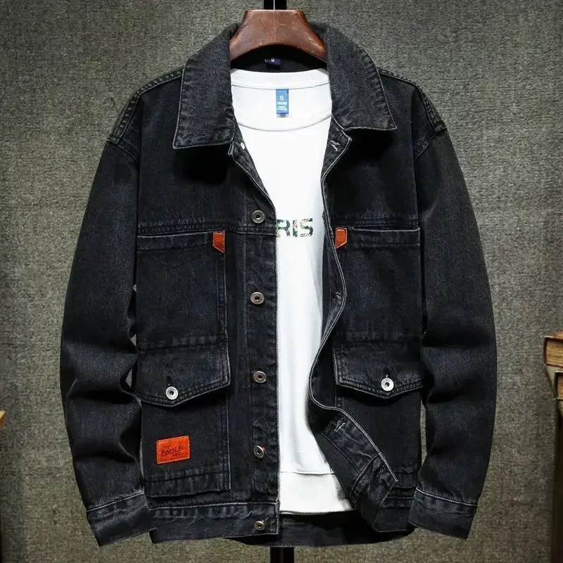 thumbnail image 1 of Abrigo vaquero para hombre, chaqueta vaquera ajustada, chaqueta vaquera para hombre, otoño, botón, Corea, precio barato, elegante, invierno, gran tamaño, moda masculina, lavado G, 1 of 5