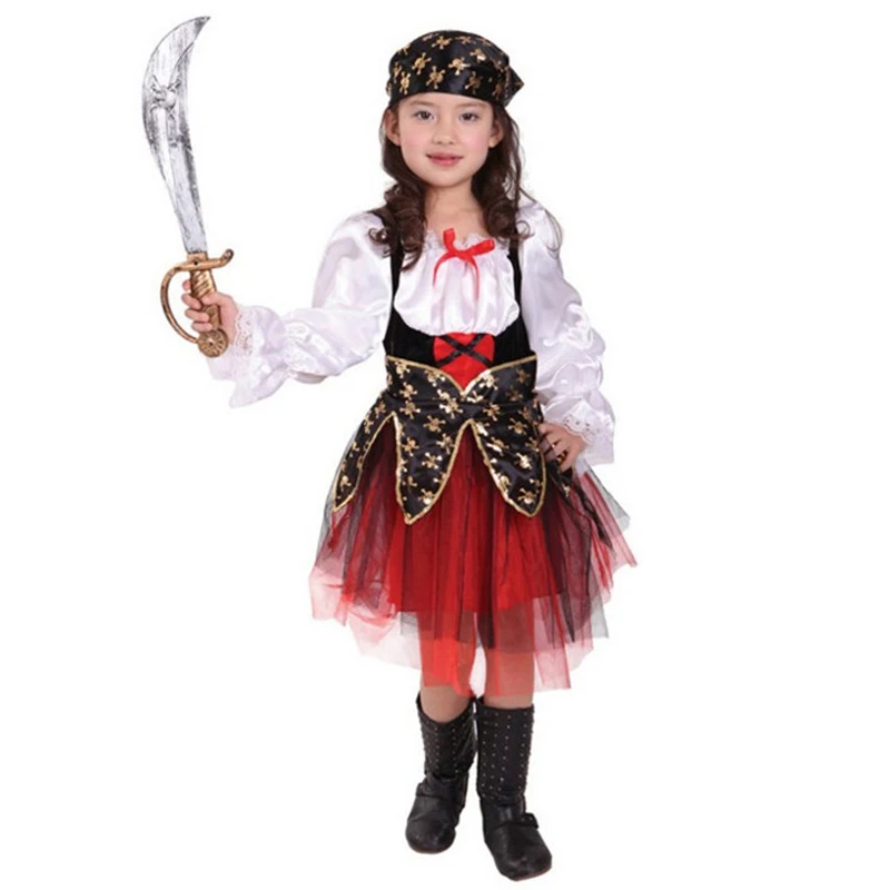 

Pirates Costume Children's Day Pirate Halloween Cosplay Set Birthday Party Cloak Outfit Christmas Theme Kids Boy Girl Cloth Home