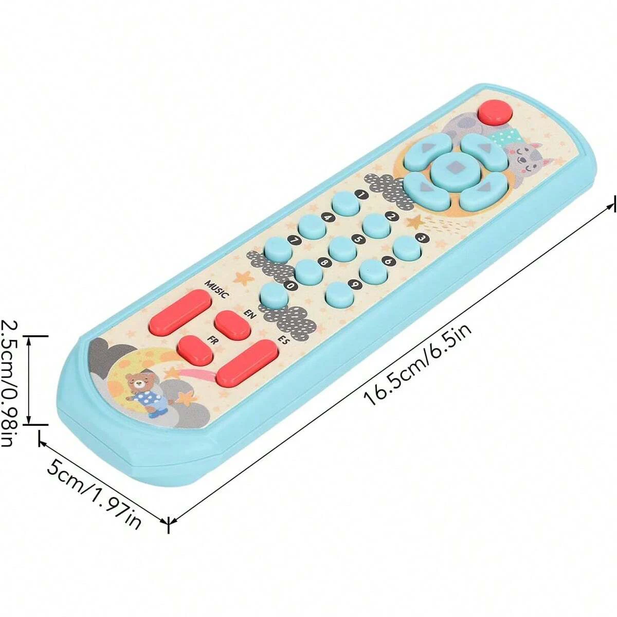 Children's simulation remote control for early education and puzzle, English, French, Spanish, music, battery, self provided 2