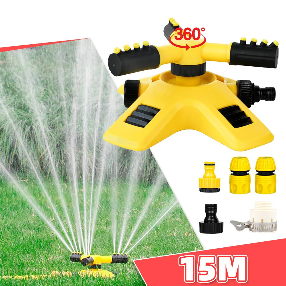 

360 Degree Automatic Rotating Garden Lawn Sprinkler Yard Garden Large Area Coverage Water Sprinkler Irrigation Water Sprayer