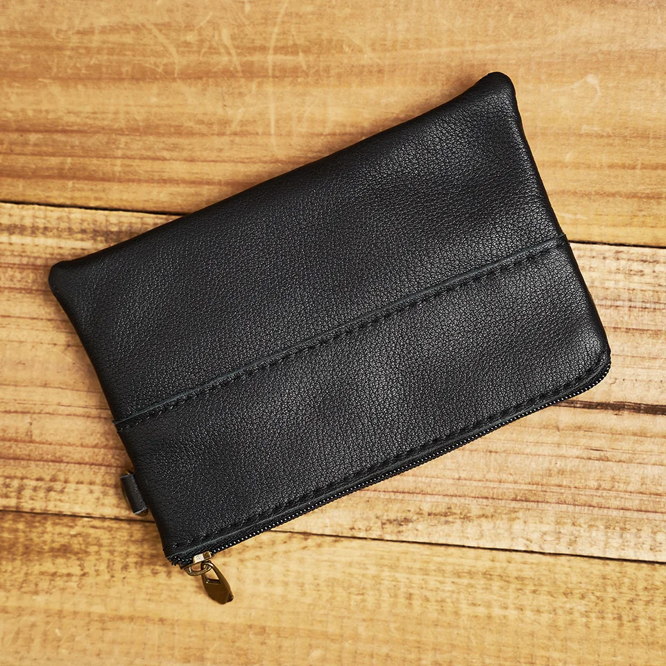 ZRCX Echtem Leder Geldbörse für Männer Frauen Mini Zipper Brieftasche Kleine Geld Tasche Tasche Weibliche Geld Brieftaschen Männer Karte halter – Detail 17