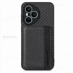 Leather Wallet Phone Case with Card Holder & Magnetic Stand for HONOR 400 Pro (Black)