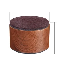 Set of 4 Round Square Metal Furniture Leg Risers with Floor Protection - 60x30mm (Round)
