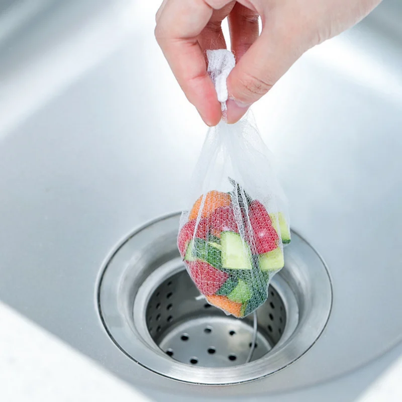 100pc kitchen sink filter bag sink drain hole garbage filter bag mesh is better to use with the kitchen filter rack in our shop filter rack sink corner strainer efficient kitchen sink organization mesh filter shelf with strainer bags for food for sellers