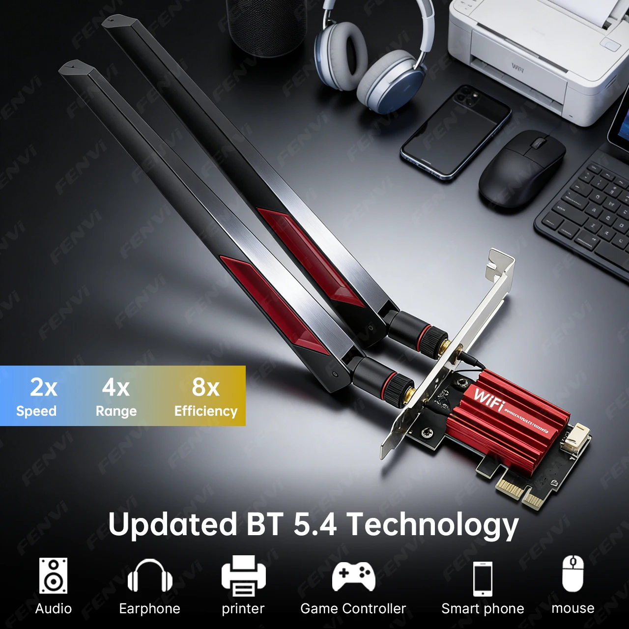 WiFi 6E AX210 BT 5.4 5374Mbps 무선 PCIE 어댑터 트라이 밴드 2.4G/5G/6Ghz 802.11AX 무선 네트워크 Wi-Fi6 카드 (PC용, 윈도우 10/11 지원)