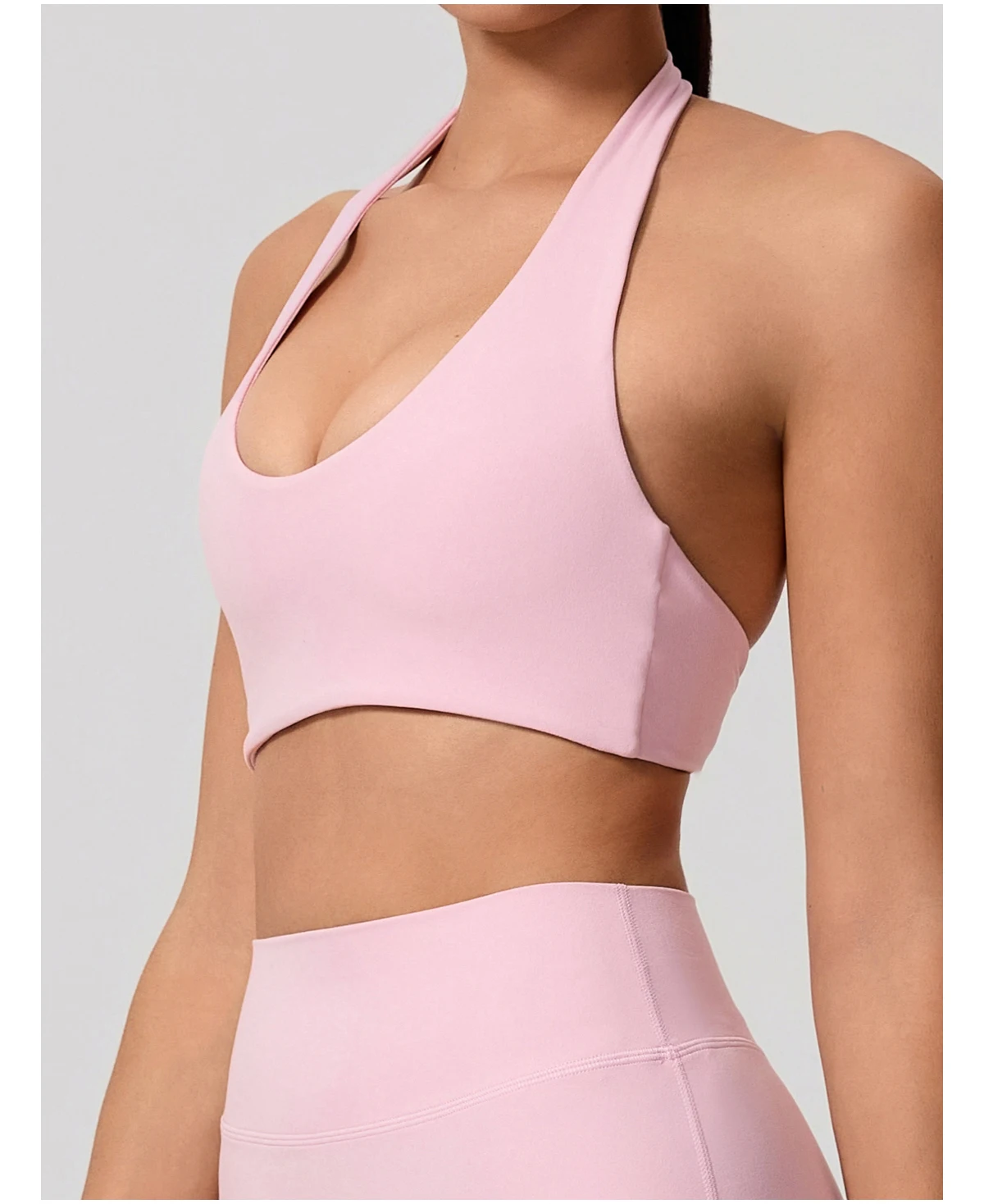Sommer Damen Neckholder Gepolsterter Sport-BH Stoßdämpfend Rückenfreies Top für Outdoor-Laufen Fitness Crop Top Damen – Detail 17