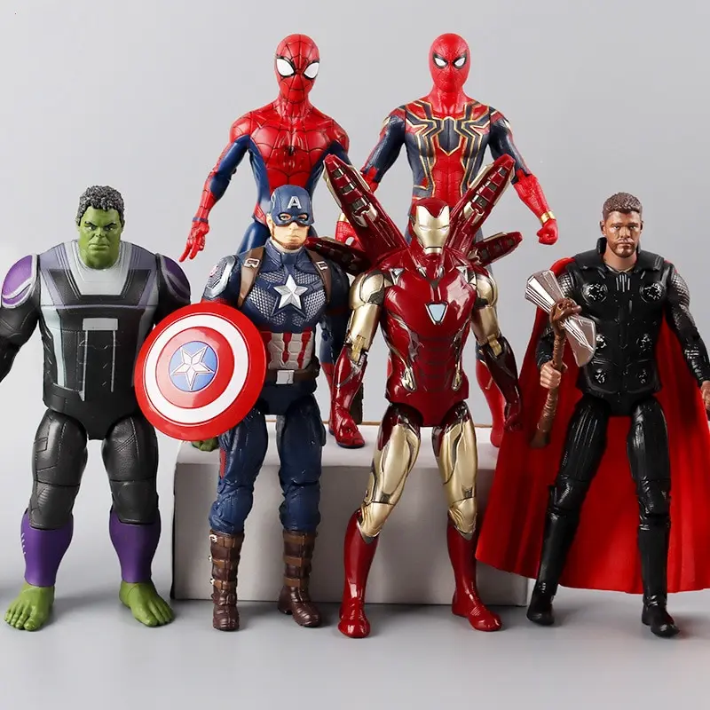 

Marvel Avengers Alliance Iron Man Spiderman Hand Office Aberdeen Ornament Toys Captain America Thanos Children's Hand Toys