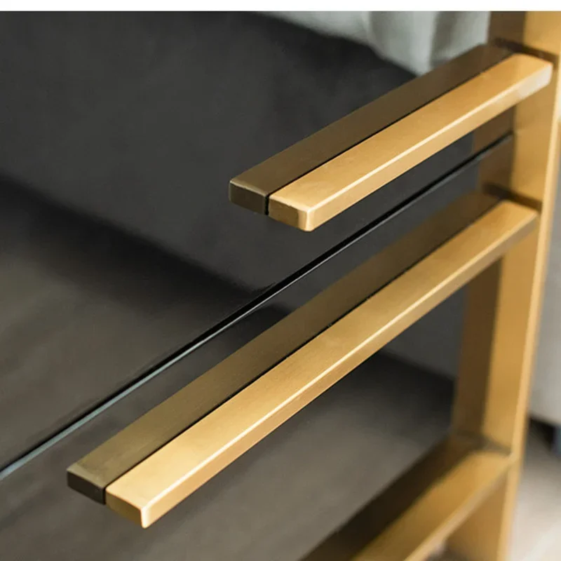 Modern Style Luxury Hotel Side Cabinet Antique Home Furniture Bedroom Nightstands Black Color Bedside Table With 2 Drawers
