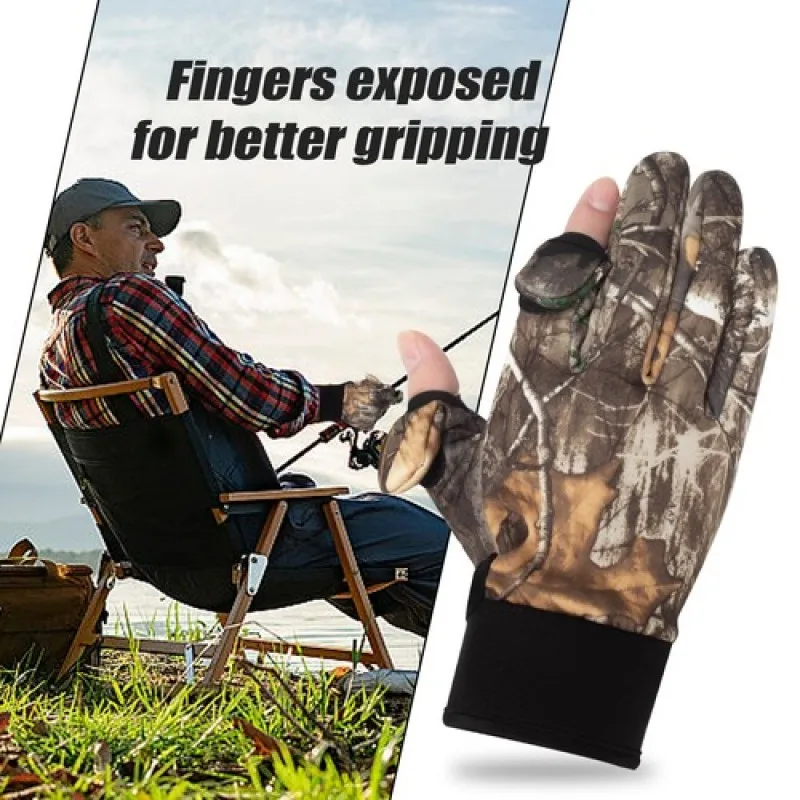 Winter Fishing Gloves Waterproof Anti-slip Touch-screen Keep Warm and Durable 1 Pair for Outdoor Fishing Enthusiasts fishing gloves