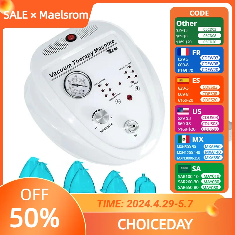Vacuum Therapy Massage 24 Blue Cups Touch Screen Breast Enlargement Pump Butt Lifting Vacuum Therapy Body Cupping Guasha Massage