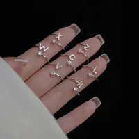 LATS Zircon Initial A-Z Letter Rings for Women Girl Adjustable Opening Ring Name Alphabet Female Wedding Fashion Jewelry Gift - Image 4