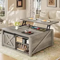 31.5" Lift Top Coffee Table with Storage, Square Coffee Table for Living Room, Coffee Table with Large Hidden Storage Compartmen 1