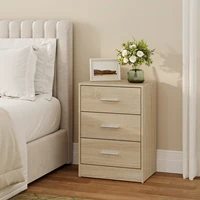 WOLTU 2 шт./компл. тумбочка прикроватная тумбочка 39x54x28 см приставной столик с 3 ящиками современный шкаф для хранения для спальни гостиной — изображение 3