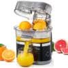 Electric Citrus Juicer, Automatic Dual Orange and Lemon Squeezer with Built-In Citrus Slicer, Easy to Clean, 2 in 1 Electric Fru 1