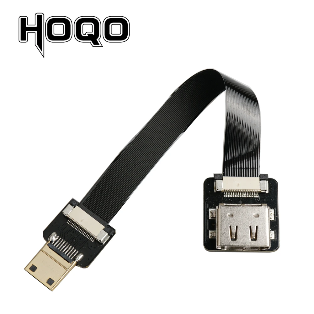 impermeable Fontanero daño Cable de cinta flexible Mini HD macho a HD/Micro HD hembra, Conector de 90  grados, ultrafino, corto, HDMI Compatible10cm| | - AliExpress