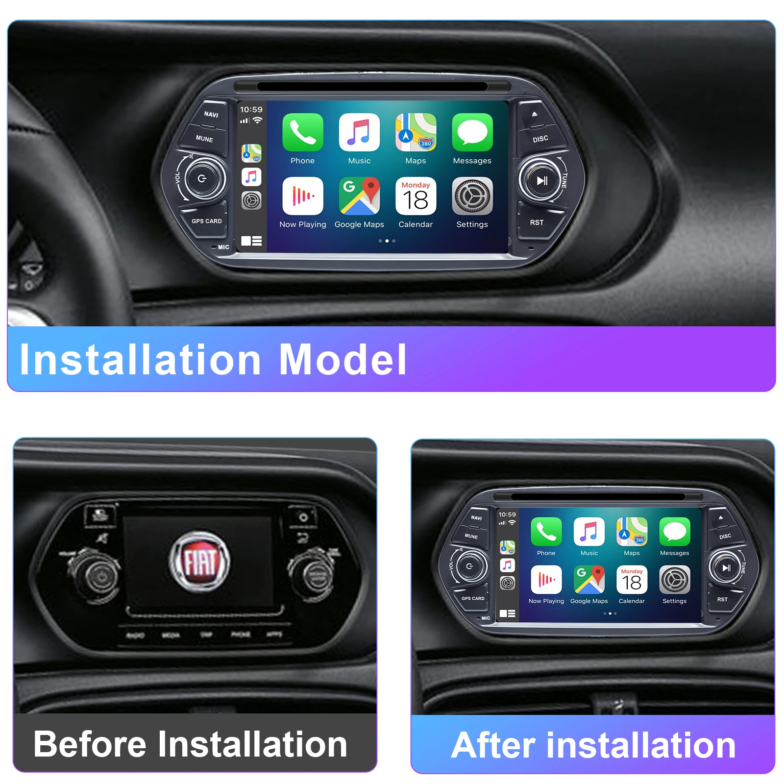 Android Car Radio for FIAT TIPO EGEA 2015-2017 Multimedia Player Supports CarPla