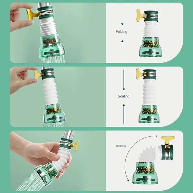 ไส้กรองก๊อกน้ำ เครื่องกรองน้ำประปาในครัวเรือน หัวฝักบัวกันน้ำกระเซ็น ตัวต่อเพิ่มแรงดันน้ำ ไส้กรองน้ำอเนกประสงค์ 5