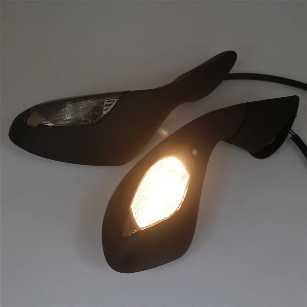 Coppia Specchietti Retrovisori Con Frecce Integrate Per Aprilia RSV 1000 R/Factory E MH RX 125R - Nero - 5