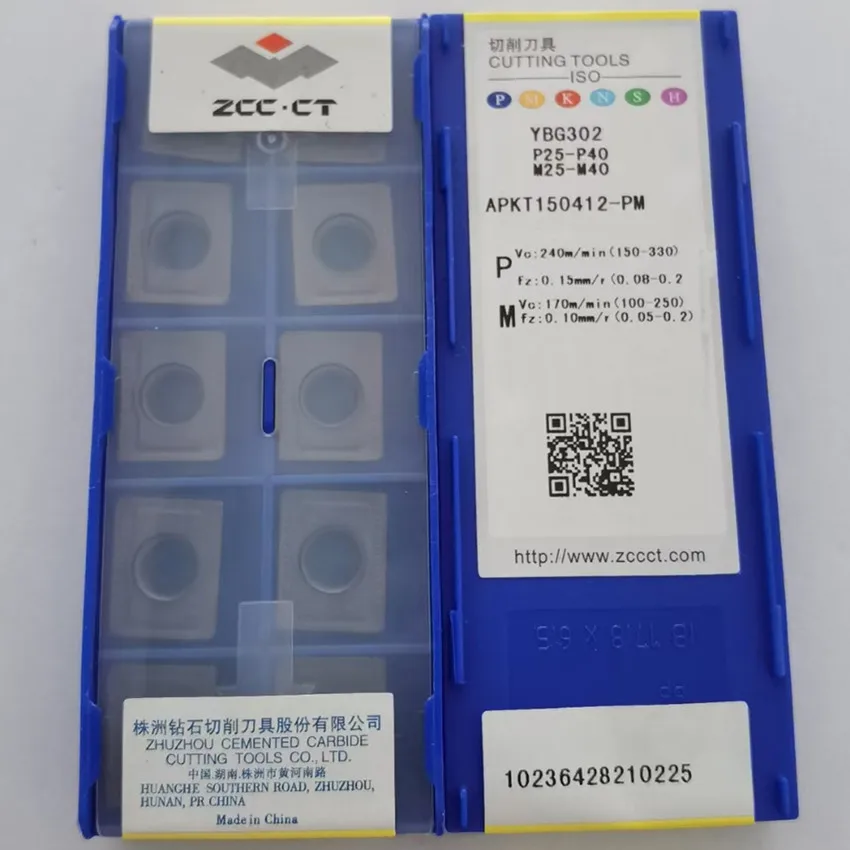 

ZCC.CT APKT150412-PM YBG302 CNC carbide inserts milling inserts Processed Steel, Stainless steel, General P25-P40 M25-M40