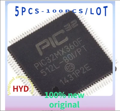 PIC32MX360F512L-80I-pt-dac-original-TQFP-100-32-bit-mikro-controller ...