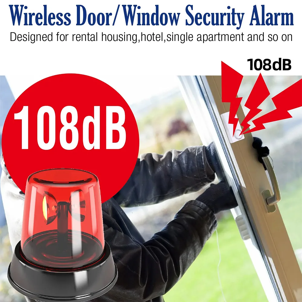 Window Remote Control Smart Home Security Alarm Warning System with Magnetic Sensor Car Alarm Wireless Siren Detector