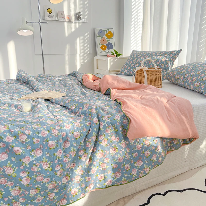 Printed Summer Comforter for Bedroom Apartment Bedding 110 150 200cm 1pc
